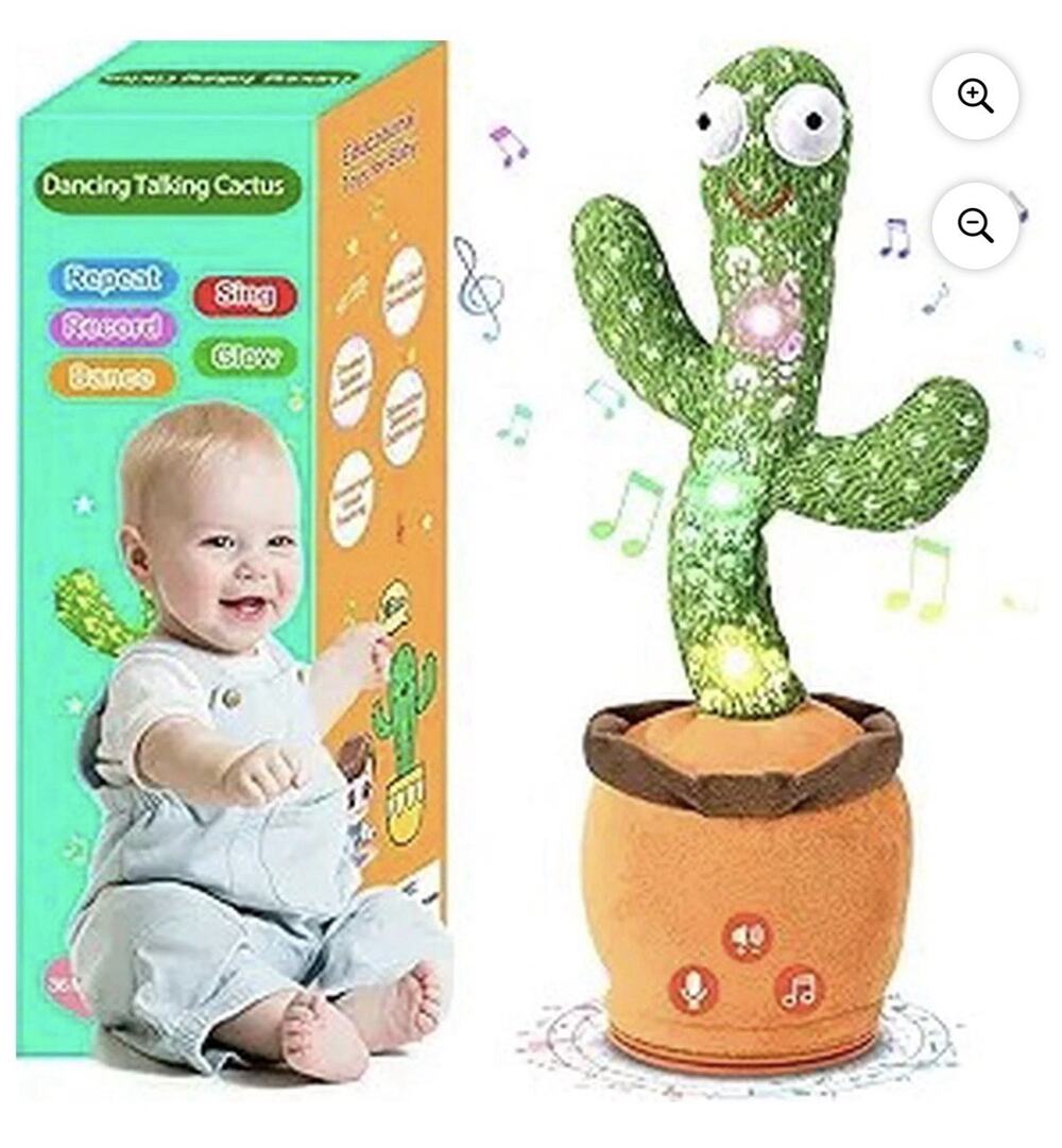 Dancing Talking Cactus Plush Toy Repeats Speech Sings Dances NEW Sealed Box